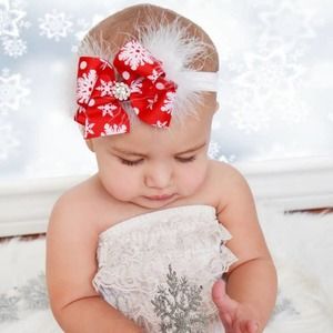 Christmas Bow Baby Headband